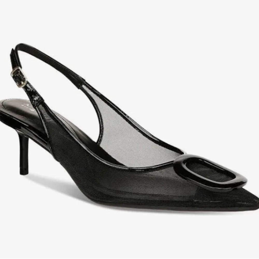 New Alfani Womens Embellished Pointed Toe Slingback Heels, Size 7